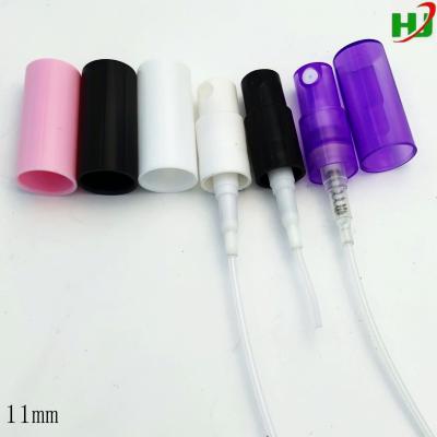 China Non spill 11mm sample perfume plastic cimp instant sprayer with plastic cap for sale