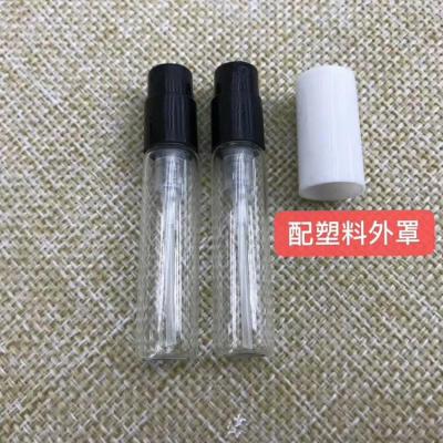 China Personal Care 2ml 3ml 5ml 6ml 7ml Slim Glass Vials Bottle With Small Sprayer And Plastic Cap for sale