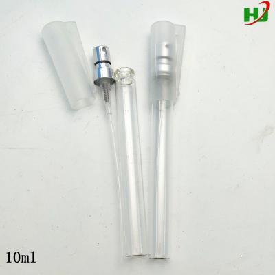 China Personal Care 10ml Clear Glass Bottle With Silver Crimp Pump And Pen Cap for sale