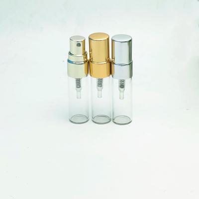 China Personal Care 3ml Glass Spray Bottle With Aluminum Mist Sprayer And Lid for sale