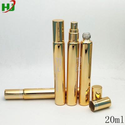 China Personal Care 20ml Gold Glass Printing Perfume Bottle With Mist Sprayer for sale