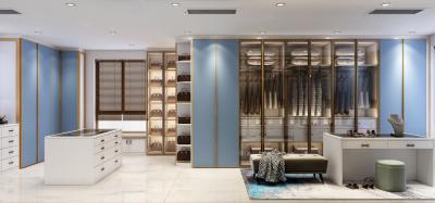 China Blue Walk In Closet con funcionalidad integrada de la isla central sin fisuras en venta