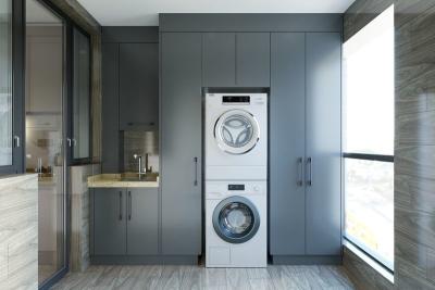 China Elegant Meridian Gray Modular Laundry Cabinets With Multiple Storage Solution for sale