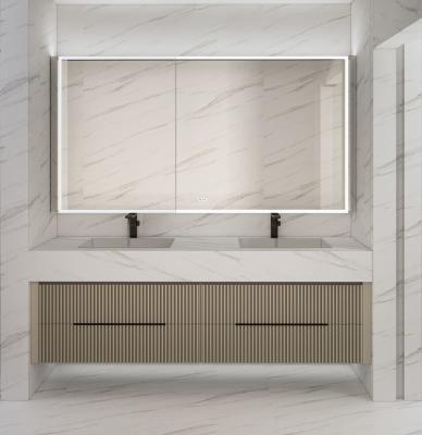 China Functional Orange Stainless Steel Bathroom Vanity Cabinet With Multiple Storage Solution for sale