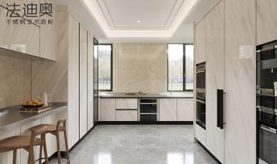 China Fadior U-Shaped Stainless Steel Kitchen Cabinets With Sintered Stone Cladding Elegance In White for sale