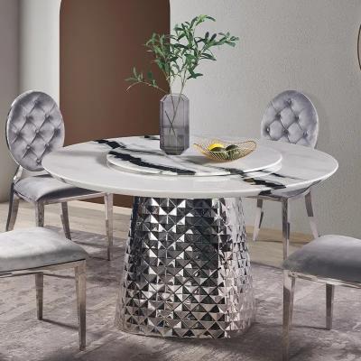 China Modern Hot selling hotel restaurant marble dining table round dining table set for sale