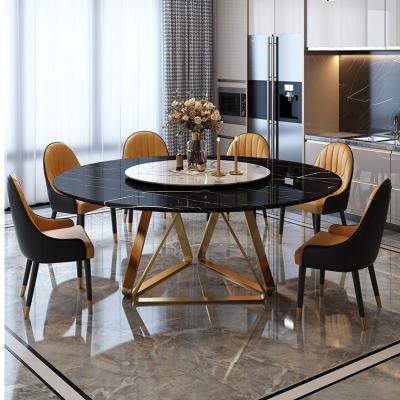 China Modern Modern Hotel Restaurant Light Luxury Marble Table Restaurant Solid Wood Round Table for sale