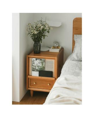 China Adjustable (other) Modern Simple Environmental Bedroom Furniture solid wooden hotel bedroom bedside table for sale