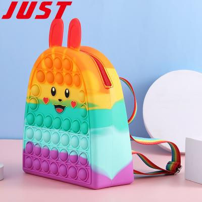 China Hot Selling Waterproof Custom Schoolbag JUST Anti-theft Logo Kids Girls Boys Teenagers Other Backpacks College School Bags for sale