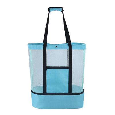 China Other Hot Sale Female Viewable Handbags Beach Bag Net Mesh Tote Shopping Bag for sale