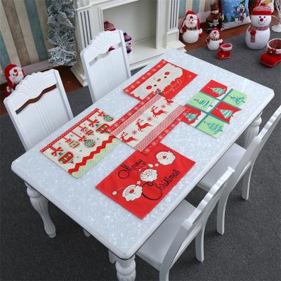 China Custom Christamas Gifts Christmas Home Decoration Supplies Laminated Dining Plastic Christmas Table Mat For Party Setting for sale