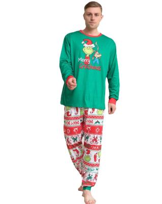 China Christmas Amazon Family Christmas Suit 2022 New Contrast Color Pajamas Clothes Parent-child Home Outfit for sale