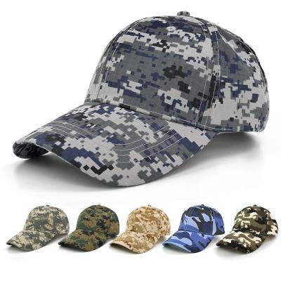 China Financial institutions fashion new design logo camouflage baseball hat custom women and men sunshade sports baseball hats for sale