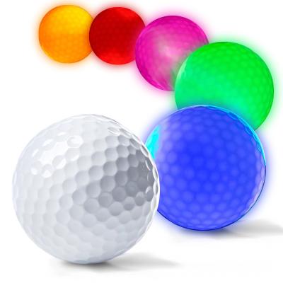 China Soft Comfortable Feel Brightness Golf Ball LED Factory Direct Sales Golf Flash Brightness Ball Luminous Multi-color Ball Custom LOGO Available for sale