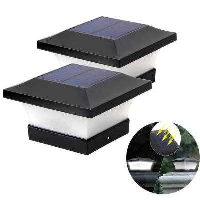 China Outdoor Led Garden ABS Solar Lights Solar Yard Stair Step Gate Pillar Deck Fence Post Cap Lamp Light For Garden Decoration for sale