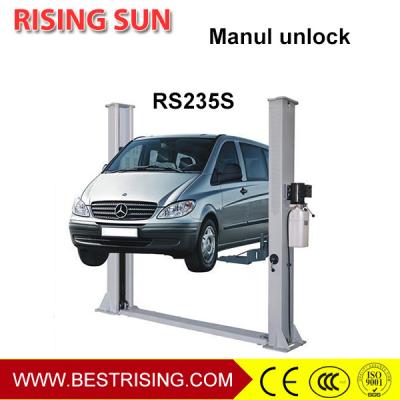 China 2 post car hoist used automotive workshop equipment with manual unlock for sale