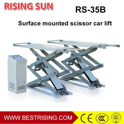 China 3.5T free standing double platform 4 cylinder hydraulic scissor car lift for sale