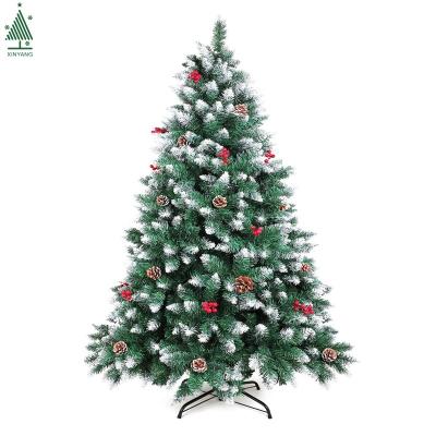 China Hot Sale 2022 Christamas Decoration Assembled Christmas Tree Decoration 6ft Artificial Christmas Tree With Pine Cones And Red Berries for sale