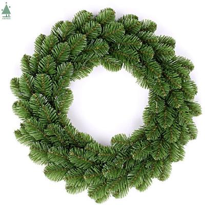 China Christamas Decoration Wedding Celebration Wreath 24 Inch Metal Frame Artificial Christmas Garlands for sale