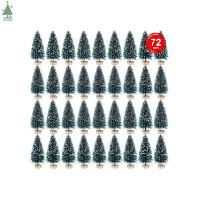 China Christamas decoration 4.5 cm snow gel bottle brush trees 2 inch mini Christmas tree for sale