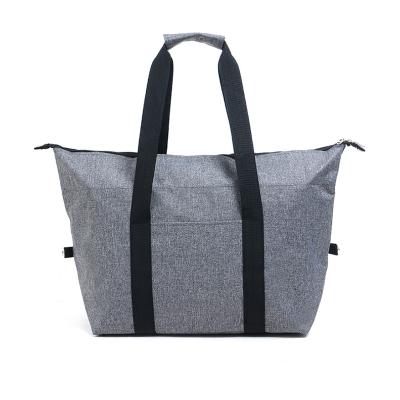 China Fashion Insulated Gray Polyester Picnic Tote Bag Cooling Bag Cooler With Handles for sale