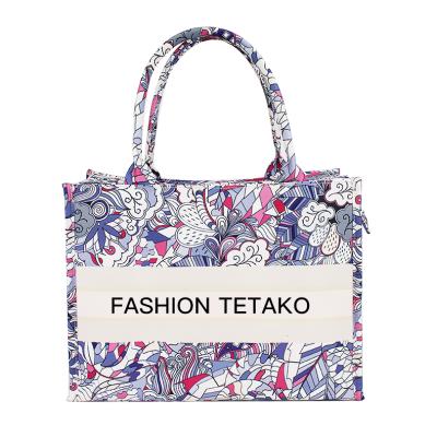 China Fashion Gifts Women Wholesale Cotton Printed Canvas Reusable Tote Shopping Bag for sale