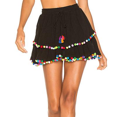 China Girls Pom Pom Short Skirt No Underwear Breathable South Indian Sexy Skirts No Shape hss2101 for sale