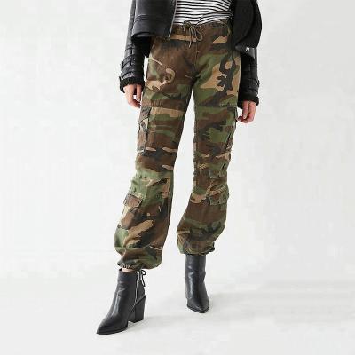 China Straight Leg Fatigue Camouflage Anti-pilling Drawstring Belt Army Pants HSp5579 for sale