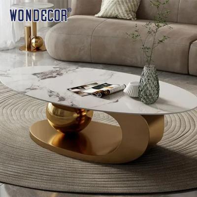 China Van het de Luxemeubilair van de zitkamerspiegel Abstracte Countertop van Art Geometric Modeling Base Marble Te koop