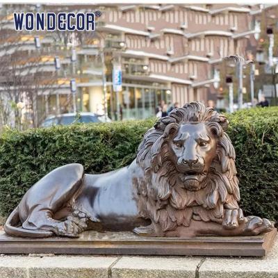 China Square Decoration Custom Bronze Sculpture brass Life Size Lion Sculpture for sale