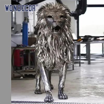 China Dekor WUNDERT sich im Freien geschmiedete Metallskulptur Lion Metal Sculpture zu verkaufen