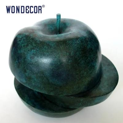 China Large outdoor garden metal decoration abstract apple Bronze sculpture for sale