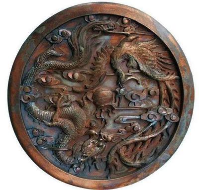 China Kreis- Inneneinrichtung Metall-Dragon Bronze Sculptures 3D+2D zu verkaufen