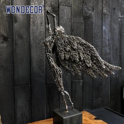 China Indoor Abstract Metal Art Decoration Angel Stainless Steel Sculpture for sale