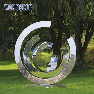 China Outdoor Garden Geometric Metal Art Circle Stainless Steel Sculpture for sale