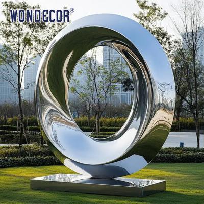 China Outdoor Pop Art Large Metal Ring Sculpture Stainless Steel Ring Sculpture for sale