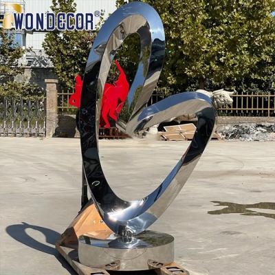 China Moderne Gartenmetallskulptur im Freien Abstrakt unregelmäßiger verdrehter Ring zu verkaufen