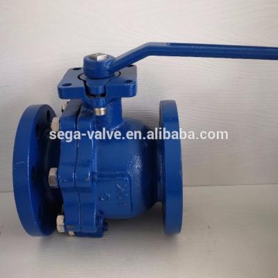 China General jis 10k cast iron fc200 iso 5211 direct mounting bracket / high deck flange end ball valve, lever op. for sale