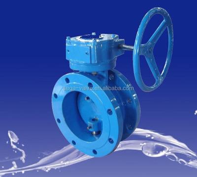 China Double General Worm Flange Gear Driven Big Size Butterfly Valve for sale