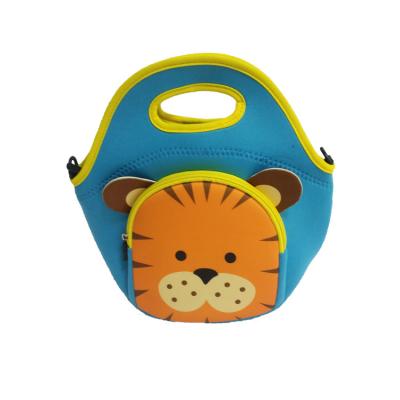 China Waterproof Kids Insulated Lunch Bag With Shoulder Straps Printed Lunch Bag For Cute Neoprene Insulated Lunch Tote Cooler Bag Kids for sale