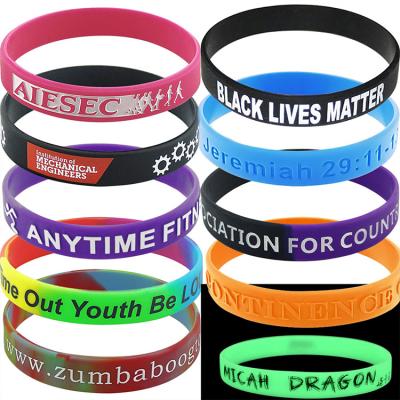 China NO custom silicone wristbands, make your own rubber wristbands with message or logo, high quality personalized wrist band for sale