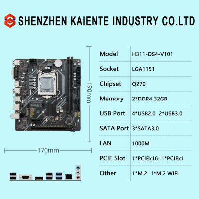 China H311 Motherboard INTEL LGA1151 I3 I5 I7 6th/7th/8th/9th E3 V5 CPU DDR4 Memory for sale