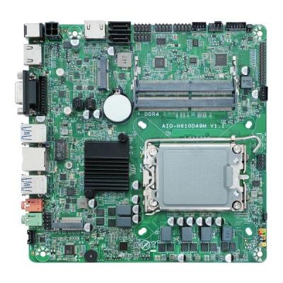 Китай Материнская плата Mini Itx H610 2 Ddr4 Sodimm Slots M.2 SSSD 4 RS232 Lvds Gpio Port Материнская плата Mini продается