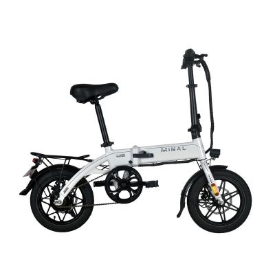 China Newest 14 Inch 350W 36V Aluminum Alloy 2022 Folding Electric Bike Portable Mini Folding Electric Bike for sale