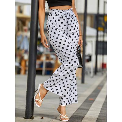 China Dot Pattern Recreational Women's Dot Printing Ladies Trousers black white black white QUICK DRY for sale