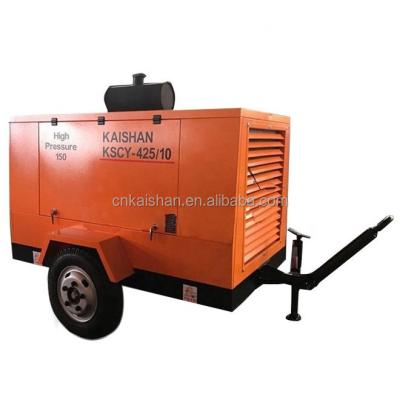 China Lubricated Portable Diesel Screw Air Compressor KSCY-425/10 For Mine Drilling Rig Machine for sale