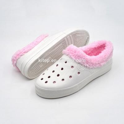 China EVA Morden EVA Warm Winter Gargen Clogs with fur for sale