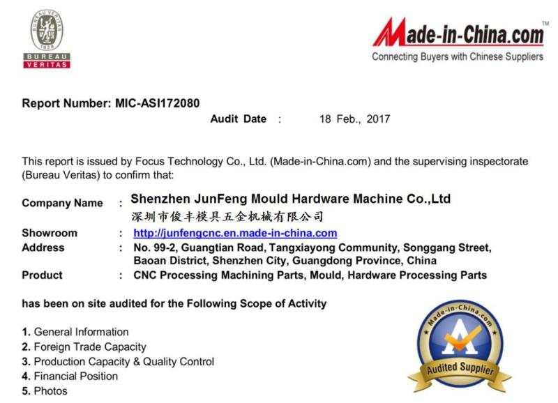 SGS Audit Report - ShenZhen Machine Co.,Ltd.