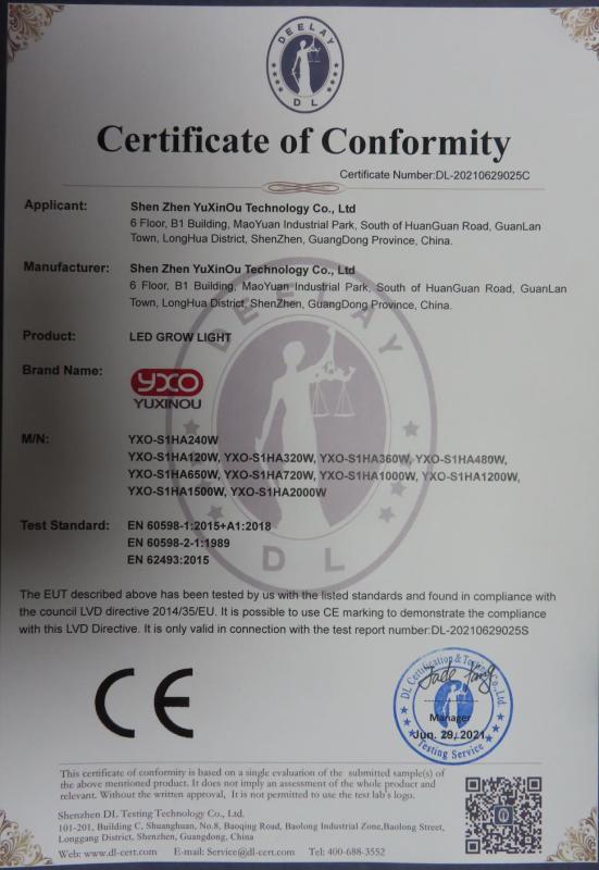 CE - Shenzhen Yuxinou Technology Co., Ltd.