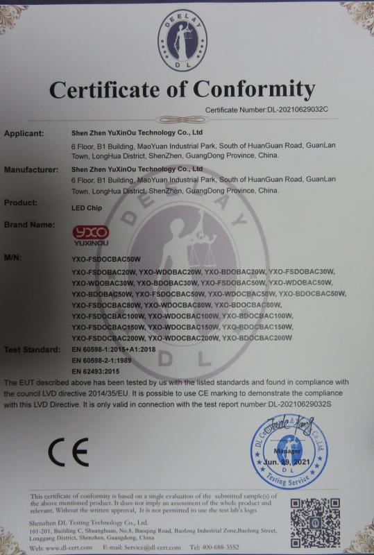 CE - Shenzhen Yuxinou Technology Co., Ltd.